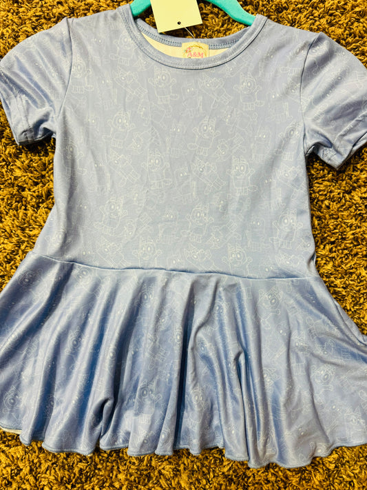 5T blue silhouette peplum