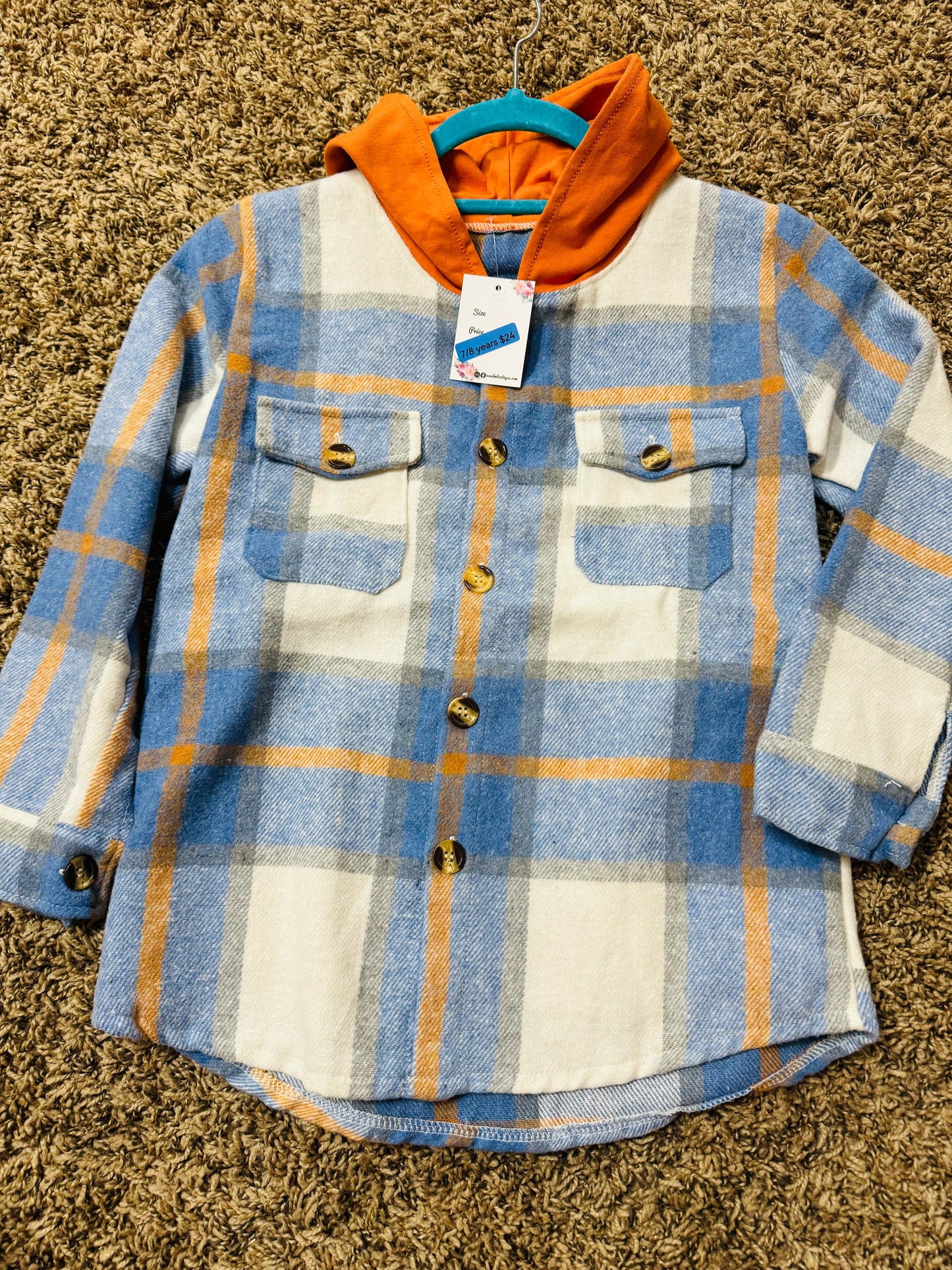 2T 7/8 hooded flannel