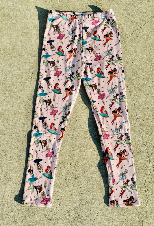 6T & 8T Pink Princess Ballerina Leggings